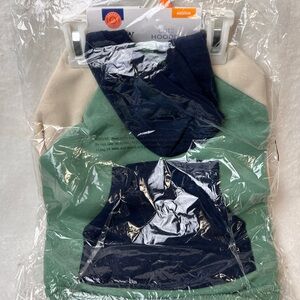 New still in package color block dog hoodie with pocket